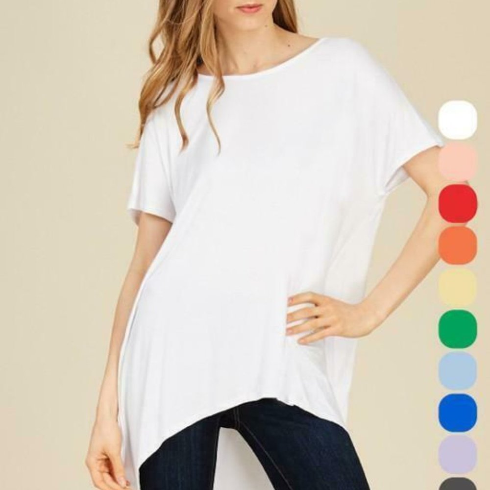 Oversized White Short Sleeve Strappy Back Tee